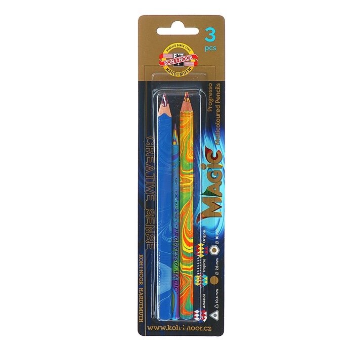 Набор Magic, 3 предмета, Koh-I-Noor 9038: карандаш, восковой мелок, карандаш в лаке от компании Интернет - магазин Flap - фото 1