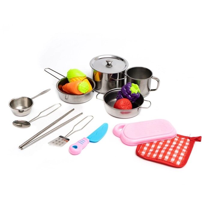 Набор металлической посуды «Повар», 16 предметов от компании Интернет - магазин Flap - фото 1