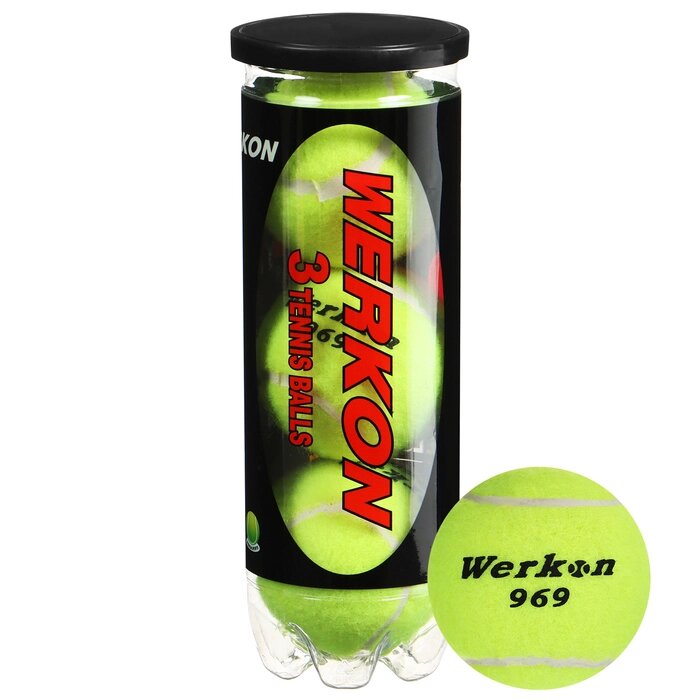 Набор мячей для большого тенниса WERKON 969, с давлением, 3 шт. от компании Интернет - магазин Flap - фото 1