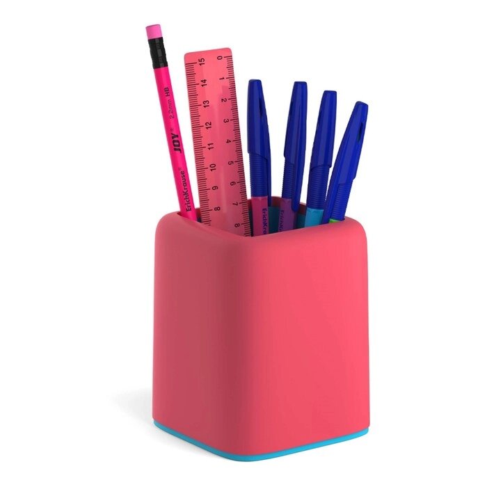 Набор настольный ErichKrause "Forte Bubble Gum", 6 предметов, розовый с голубой вставкой от компании Интернет - магазин Flap - фото 1