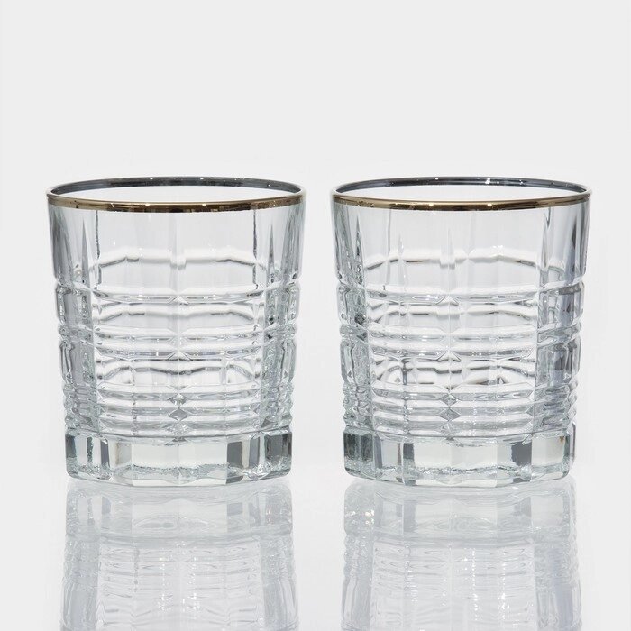 Набор низких стаканов стеклянных «Даллас Голд», 300 мл от компании Интернет - магазин Flap - фото 1