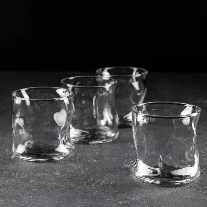 Набор низких стеклянных стаканов Amorf, 340 мл, 4 шт от компании Интернет - магазин Flap - фото 1