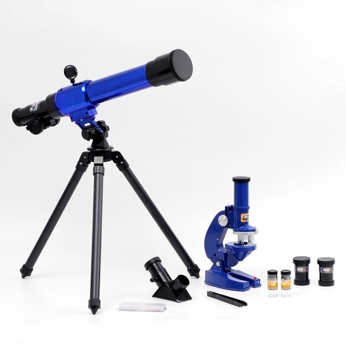 Набор обучающий "Опыт": телескоп настольный , сменные линзы 20х/ 30х/ 40х, микроскоп 100х/ 200х/ 450 от компании Интернет - магазин Flap - фото 1