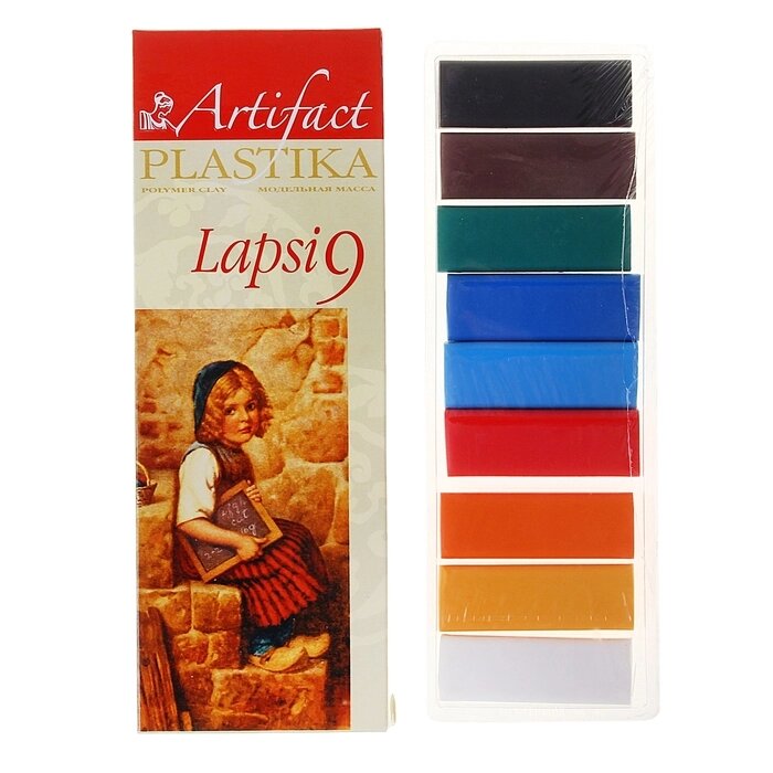 Набор пластика - полимерная глина, LAPSI, 9 цветов по 20 г от компании Интернет - магазин Flap - фото 1
