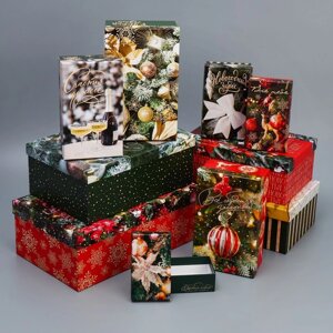 Набор подарочных коробок 10 в 1 «Елочные игрушки», 12 х 7 х 4 - 32.5 20 12.5 см
