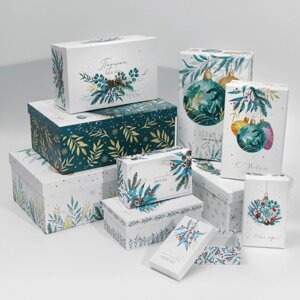 Набор подарочных коробок 10 в 1 «Счастливого Нового года», 12 7 4 - 32.5 20 12.5 см