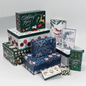 Набор подарочных коробок 10 в 1 «Сказочного года», 12 х 7 х 4 - 32.5 х 20 х 12.5 см, Новый год