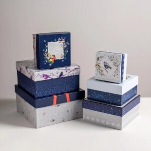 Набор подарочных коробок 6 в 1 «Новогодний», 10.2 х 10.2 х 6 см - 20 х 20 х 11 см, Новый год