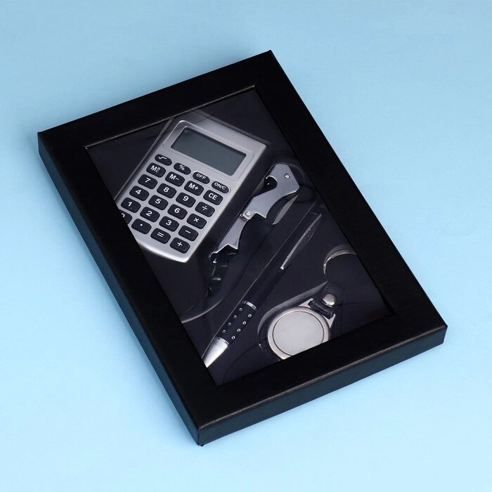 Набор подарочный 4в1 (ручка, калькулятор, брелок, штопор с открывалкой) от компании Интернет - магазин Flap - фото 1