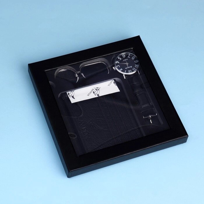 Набор подарочный 4в1 (ручка, кошелек, часы, брелок) , микс (комплект из 12 шт.) от компании Интернет - магазин Flap - фото 1