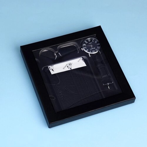 Набор подарочный 4в1 (ручка, кошелек, часы, брелок) , микс (комплект из 12 шт.)