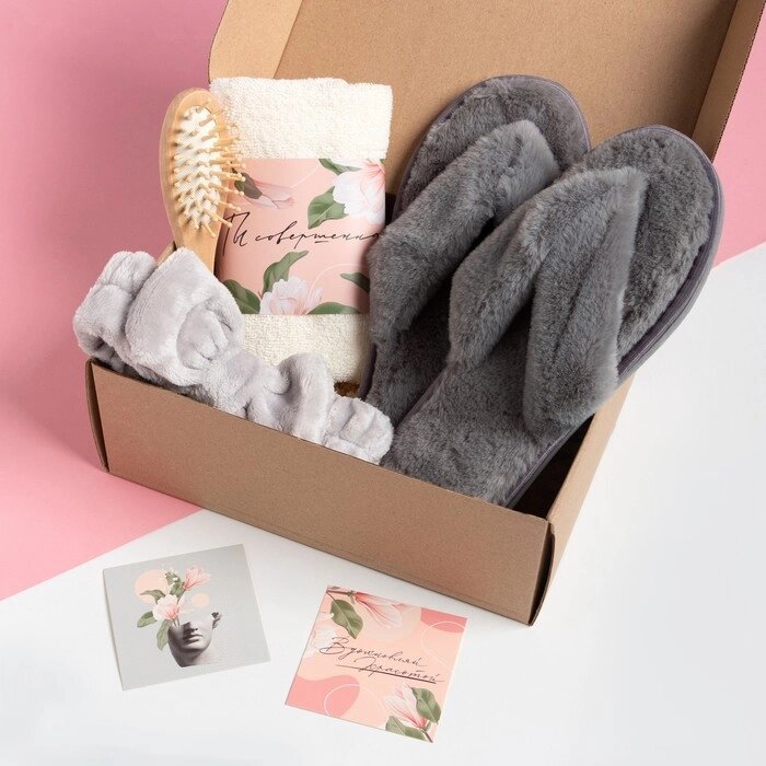 Набор подарочный Этель "Вдохновляй красотой" полотенце и аксессуары от компании Интернет - магазин Flap - фото 1