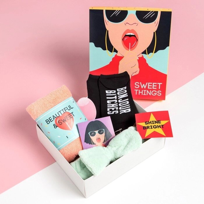 Набор подарочный "Sweet things" полотенце и аксессуары от компании Интернет - магазин Flap - фото 1