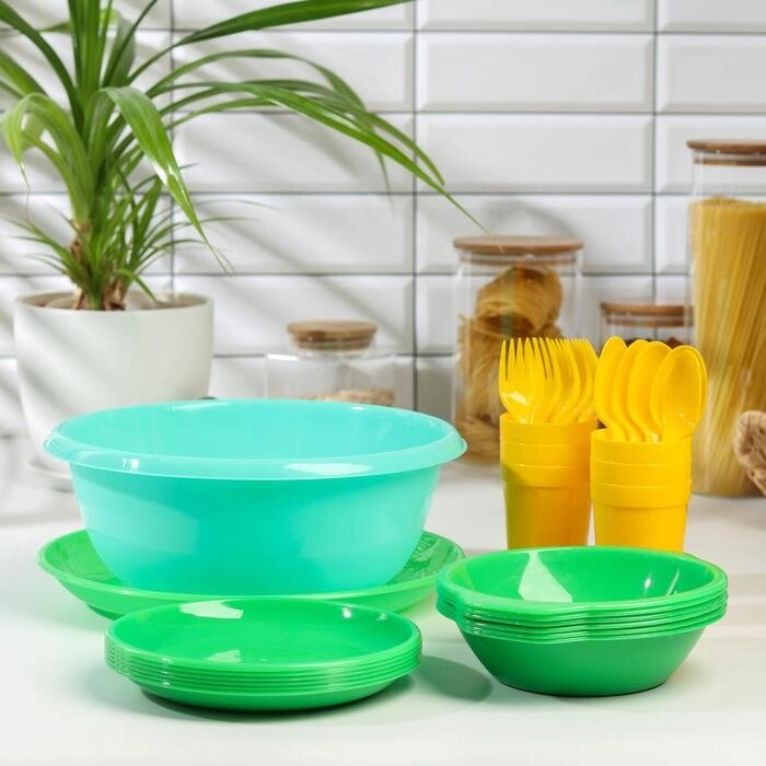 Набор посуды Альт-Пласт «Всегда с собой», на 6 персон, 32 предмета от компании Интернет - магазин Flap - фото 1