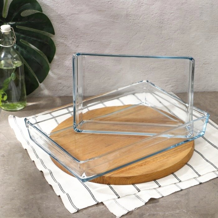 Набор посуды для СВЧ Borcam, стеклянный, 2 предмета: 2.5 л, 4.35 л, 28.719.76 см, 36.725.76 см от компании Интернет - магазин Flap - фото 1