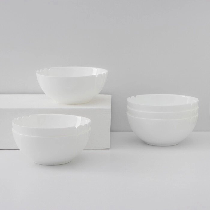 Набор салатников Luminarc Lotusia, d=18 см, стеклокерамика, 6 шт, цвет белый от компании Интернет - магазин Flap - фото 1