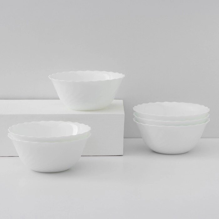 Набор салатников Luminarc Trianon, d=18 см, стеклокерамика, 6 шт, цвет белый от компании Интернет - магазин Flap - фото 1