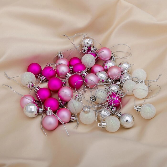 Набор шаров пластик d-2,5 см, 40 шт "Малышки в шарике" белый розовый от компании Интернет - магазин Flap - фото 1