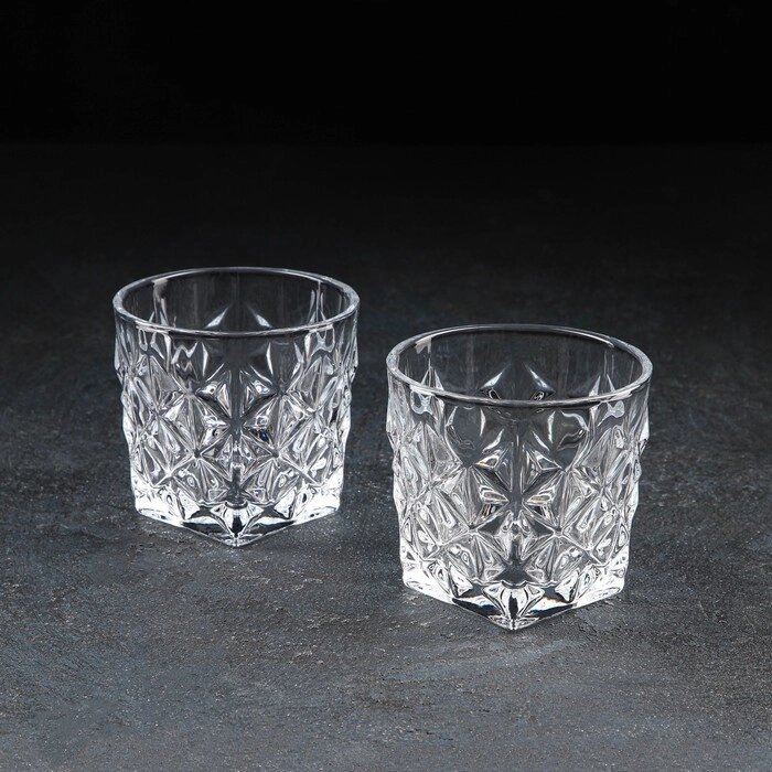 Набор стаканов стеклянных для виски «Рокс», 2 предмета: 350 мл, 9,69 см от компании Интернет - магазин Flap - фото 1