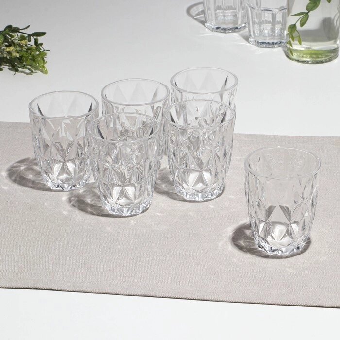 Набор стаканов, стеклянный, d=8 см, h=10 см, 260 мл, 6 шт от компании Интернет - магазин Flap - фото 1
