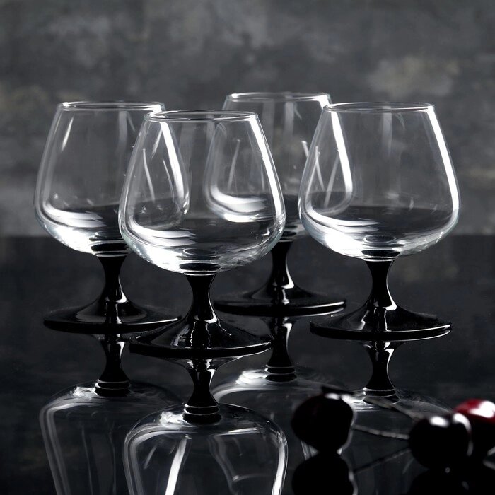 Набор стеклянных бокалов для коньяка «Домино», 410 мл, 4 шт от компании Интернет - магазин Flap - фото 1