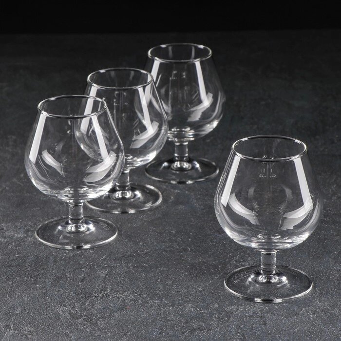 Набор стеклянных бокалов для коньяка «Время дегустаций. Коньяк», 250 мл, 4 шт от компании Интернет - магазин Flap - фото 1