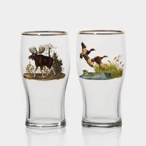 Набор стеклянных бокалов для пива «Трофейная охота», 510 мл, 2 шт