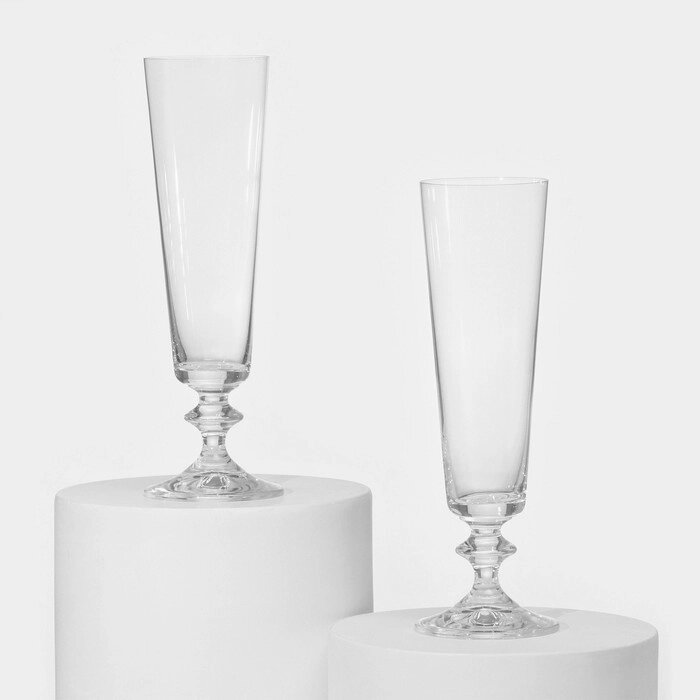 Набор стеклянных бокалов для шампанского «Бэлла», 205 мл, 2 шт от компании Интернет - магазин Flap - фото 1