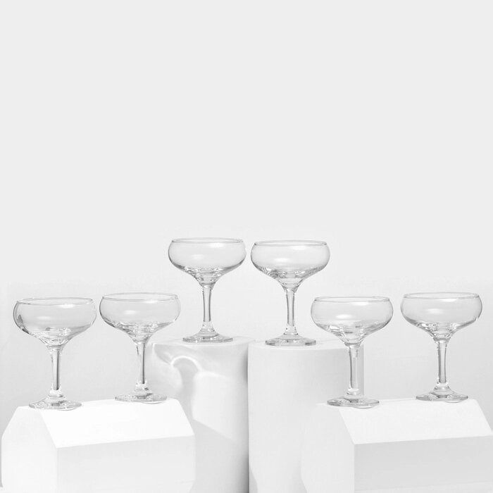Набор стеклянных бокалов для шампанского Bistro, 260 мл, 6 шт от компании Интернет - магазин Flap - фото 1