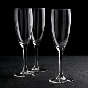 Набор стеклянных бокалов для шампанского «Эдем», 170 мл, 3 шт
