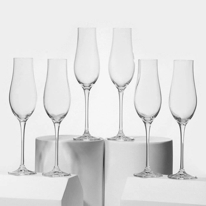 Набор стеклянных бокалов для шампанского LIMOSA, 200 мл, 6 шт от компании Интернет - магазин Flap - фото 1