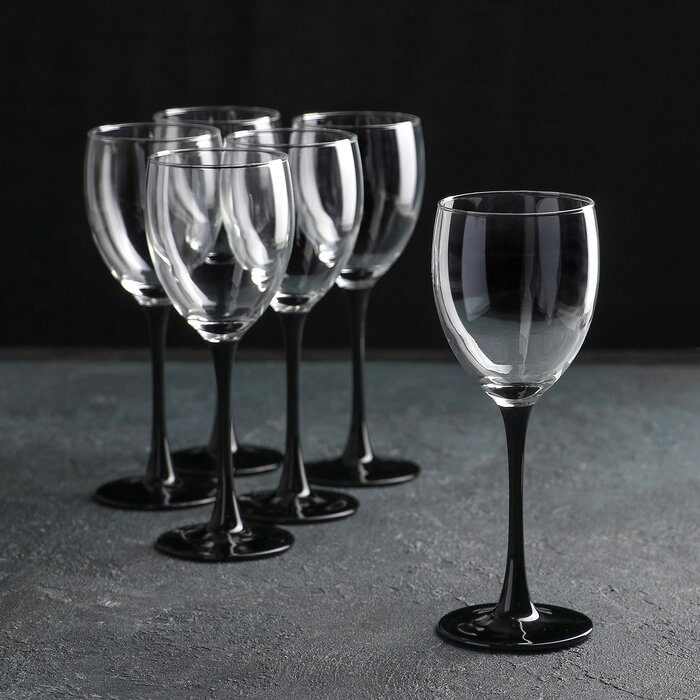 Набор стеклянных бокалов для вина «Домино», 250 мл, 6 шт от компании Интернет - магазин Flap - фото 1