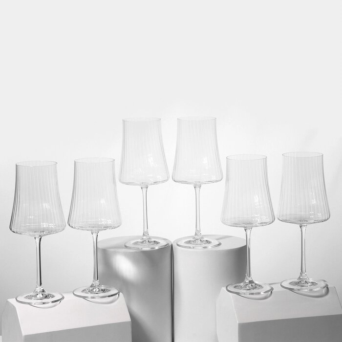 Набор стеклянных бокалов для вина «Экстра», 560 мл, 6 шт от компании Интернет - магазин Flap - фото 1