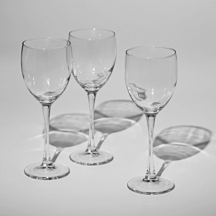 Набор стеклянных бокалов для вина «Эталон», 250 мл, 3 шт от компании Интернет - магазин Flap - фото 1