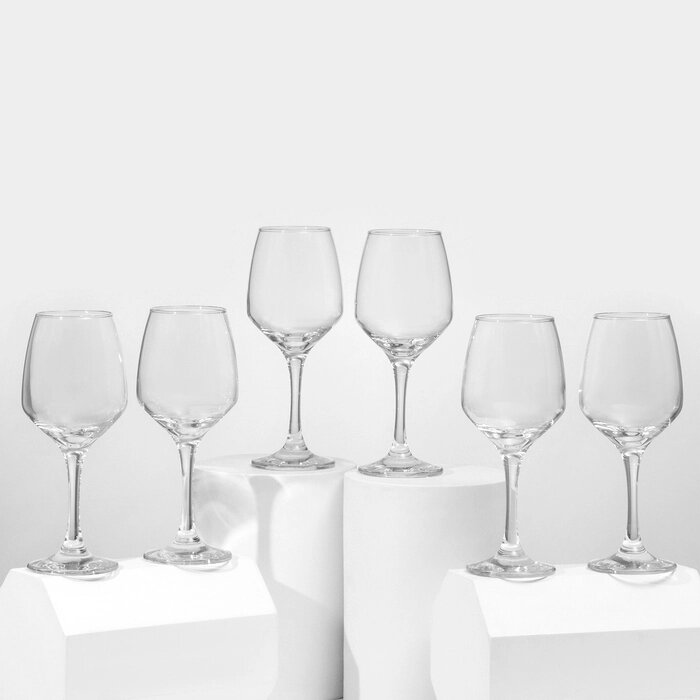 Набор стеклянных бокалов для вина Isabella, 400 мл, 6 шт от компании Интернет - магазин Flap - фото 1