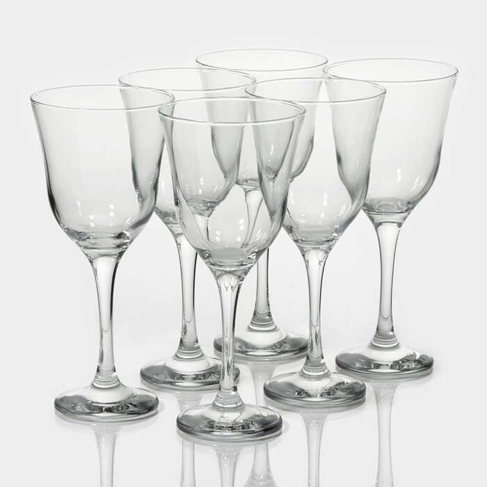 Набор стеклянных бокалов для вина Lav «Вальс», 370 мл, 9,521 см, 6 шт от компании Интернет - магазин Flap - фото 1