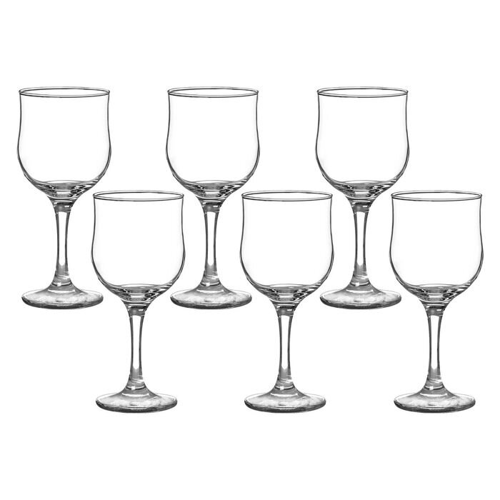 Набор стеклянных бокалов для вина Tulipe, 240 мл, 6 шт от компании Интернет - магазин Flap - фото 1