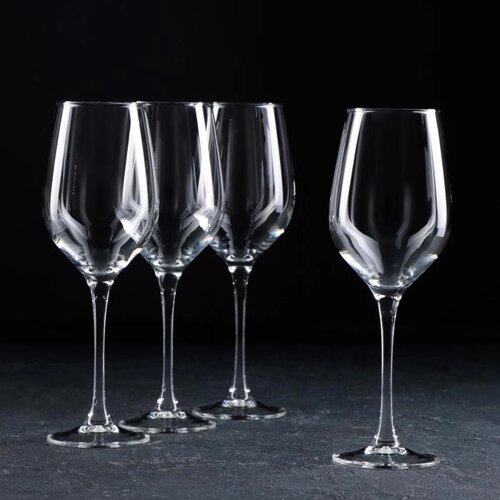 Набор стеклянных бокалов для вина «Время дегустаций Шабли», 350 мл, 4 шт