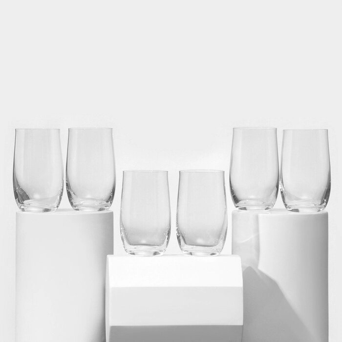 Набор стеклянных стаканов для воды «Анжела», 380 мл, 6 шт от компании Интернет - магазин Flap - фото 1