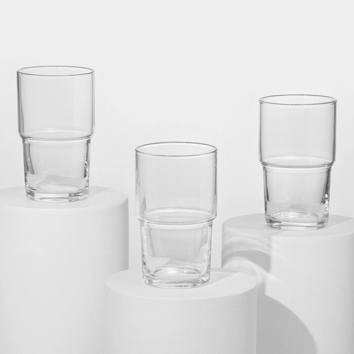 Набор стеклянных стаканов Hill, 440 мл, 3 шт от компании Интернет - магазин Flap - фото 1