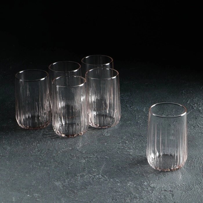 Набор стеклянных стаканов Nova, 6 шт, 135 мл, розовый от компании Интернет - магазин Flap - фото 1
