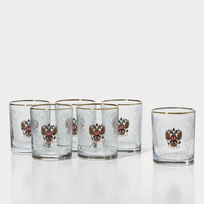 Набор стеклянных стаканов «Россия», 250 мл, 6 шт от компании Интернет - магазин Flap - фото 1