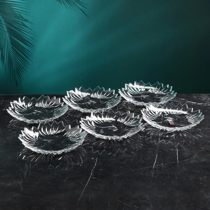 Набор стеклянных тарелок «Виктория», d=19 см, Иран от компании Интернет - магазин Flap - фото 1