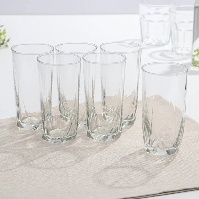 Набор стеклянных высоких стаканов Luminarc EIFFEL, 350 мл, 6 шт, цвет прозрачный от компании Интернет - магазин Flap - фото 1