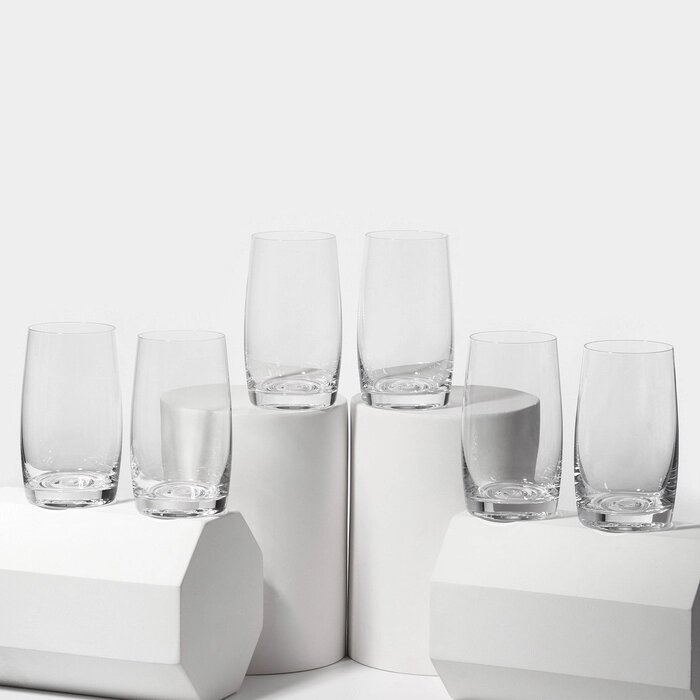 Набор стеклянный стаканов для воды PAVO AQUA, 380 мл, 6 шт от компании Интернет - магазин Flap - фото 1