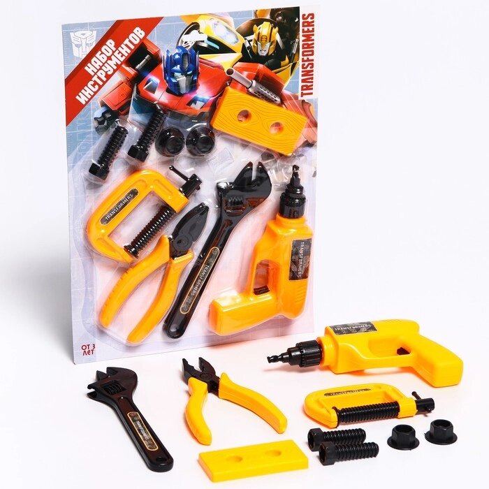 Набор строителя с инструментами игровой, 9 предметов, Трансформеры от компании Интернет - магазин Flap - фото 1