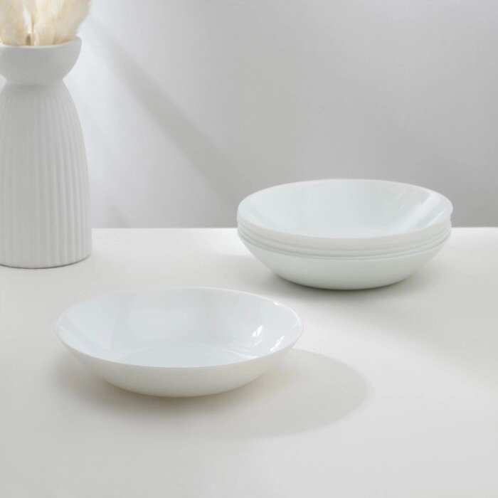 Набор суповых тарелок Luminarc DIWALI, 780 мл, d=20 см, стеклокерамика, 6 шт, цвет белый от компании Интернет - магазин Flap - фото 1