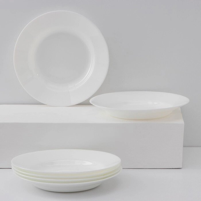 Набор суповых тарелок Luminarc Everyday, d=22 см, стеклокерамика, 6 шт, цвет белый от компании Интернет - магазин Flap - фото 1