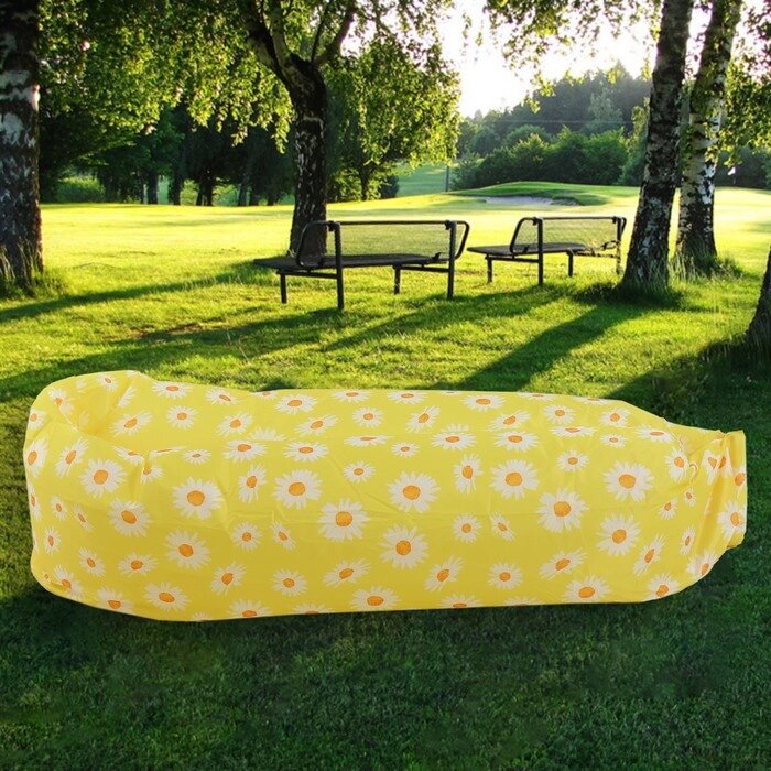 Надувной диван-шезлонг «Ламзак ромашки», 220 х 80 х 65 см, пляжный лежак от компании Интернет - магазин Flap - фото 1