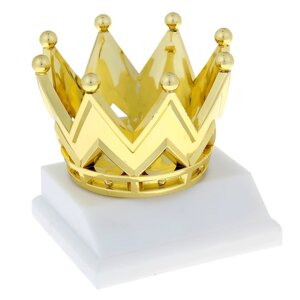 Наградная фигура, «Корона», золото, подставка пластик белая, 9 х 9 х 9 см. (комплект из 2 шт.)